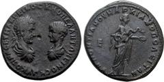 Roman Provincial Coins MOESIA INFERIOR. Marcianopolis. Macrinus, with Diadumenian (217-218). Ae Pentassarion. Pontianus, legatus consularis. Obv: AY K OΠEΛ CEV MAKPEINOC K M OΠEΛ ANTΩNEINOC K. Laureat