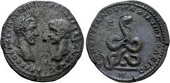 Roman Provincial Coins MOESIA INFERIOR. Marcianopolis. Macrinus with Diadumenian (217-218). Ae Pentassarion. Pontianus, legatus consularis. Obv: AVT K OΠEΛ CEVH MAKPEINOC K M OΠEΛ ANTΩNEINOC. Confront