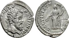 Roman Imperial Coins PERTINAX (193). Denarius. Rome. Obv: IMP CAES P HELV PERTIN AVG. Laureate head right. Rev: LAETITIA TEMPOR COS II. Laetitia standing left, holding wreath and sceptre. RIC 4a. Cond