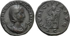 Roman Imperial Coins HERENNIA ETRUSCILLA (Augusta, 249-251). Dupondius. Rome. Obv: HERENNIA ETRVSCILLA AVG. Draped bust right, wearing stephane and set upon crescent. Rev: PVDICITIA AVG / S C. Pudicit