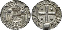 Medieval Coins GERMANY. Münster. Bishopric. Pfennig (Circa 1150-1190). Obv: Monastery façade . Rev: Cross pattée with pellets in quarters. Bonhoff 1651. Condition: Very fine. Weight: 1.54 g. Diameter:
