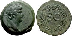 Roman Provincial Coins SELEUCIS & PIERIA. Antioch. Otho (69). Ae As. Obv: IMP M OTHO CAE AVG. Laureate head right. Rev: Large S C within wreath. RPC I 4320; McAlee 320. Condition: Very fine. Weight: 1