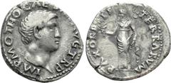 Roman Imperial Coins OTHO (69). Denarius. Rome. Obv: IMP M OTHO CAESAR AVG TR P. Bare head right. Rev: PAX ORBIS TERRARVM. Pax standing left, holding olive branch and caduceus. RIC² 4. Condition: Near
