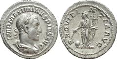 Roman Imperial Coins MAXIMINUS THRAX (235-238). Denarius. Rome. Obv: IMP MAXIMINVS PIVS AVG. Laureate, draped and cuirassed bust right. Rev: PROVIDENTIA AVG. Providentia standing left, holding cornuco