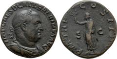 Roman Imperial Coins BALBINUS (238). Sestertius. Rome. Obv: IMP CAES D CAE L BALBINVS AVG. Laureate, draped and cuirassed bust right. Rev: P M TR P COS II P P / S - C. Balbinus standing left, holding 