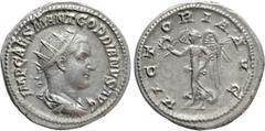 Roman Imperial Coins GORDIAN III (238-244). Antoninianus. Rome. Obv: IMP CAES M ANT GORDIANVS AVG. Radiate, draped and cuirassed bust right. Rev: VICTORIA AVG. Victory advancing left, holding wreath a