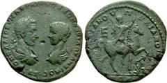 Roman Provincial Coins MOESIA INFERIOR. Marcianopolis. Macrinus, with Diadumenian (217-218). Ae Pentassarion. Pontianus, legatus consularis. Obv: AVT K OΠEΛI CEV MAKPEINOC K M OΠEΛ ANTΩNEINOC. Laureat