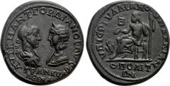 Roman Provincial Coins MOESIA INFERIOR. Marcianopolis. Gordian III and Tranquillina (238-244). Ae Pentassarion. Obv: AVT K M ANT ΓOPΔIANOC AVΓ CE / TPANKVΛΛEINA. Laureate, draped and cuirassed bust ri
