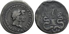 Roman Provincial Coins IONIA. Ephesus. Mark Antony with Octavia (39 BC). Cistophorus. Ephesus. Obv: M ANTONIVS IMP COS DESIG ITER ET TERT. Jugate heads of Mark Antony, laureate, and Octavia, draped, r