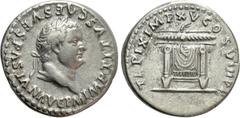 Roman Imperial Coins TITUS (79-81). Denarius. Rome. Obv: IMP TITVS CAES VESPASIAN AVG P M. Laureate head right. Rev: TR P IX IMP XV COS VIII P P. Winged thunderbolt over draped throne. RIC² 119. Condi