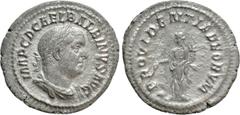 Roman Imperial Coins BALBINUS (238). Denarius. Rome. Obv: IMP C D CAE L BALBINVS AVG. Laureate, draped and cuirassed bust right. Rev: PROVIDENTIA DEORVM. Providentia standing left, holding cornucopia 