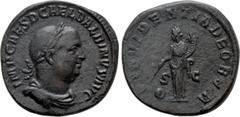 Roman Imperial Coins BALBINUS (238). Sestertius. Rome. Obv: IMP CAES D CAE L BALBINVS AVG. Laureate, draped and cuirassed bust right. Rev: PROVIDENTIA DEORVM / S - C. Providentia standing left, holdin
