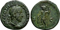Roman Imperial Coins TRAJANUS DECIUS (249-251). Semis. Rome. Obv: IMP C M Q TRAIANVS DECIVS AVG. Laureate, draped and cuirassed bust right. Rev: S - C. Mars standing left, holding spear and resting ha