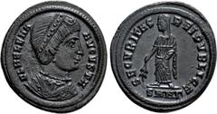 Roman Imperial Coins HELENA (Augusta, 324-328/30). Follis. Nicomedia. Obv: FL HELENA AVGVSTA. Diademed and mantled bust right. Rev: SECVRITAS REIPVBLICE / SMN Γ. Securitas standing left, holding branc