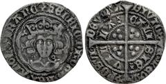 Medieval Coins ENGLAND. Henry VI (First reign, 1422-1461). Groat. Calais. Annulet issue. Obv: ҺЄҺRIC DI GRA RЄX AҺGL Z FRAҺC. Crowned facing bust within tressure of arches. Rev: POSVI DЄVM ADIVTORЄ MЄ