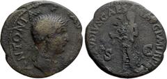 Roman Imperial Coins ANTONIA II (Augusta, 37 & 41). Dupondius. Rome. Obv: ANTONIA AVGVSTA. Draped bust right. Rev: TI CLAVDIVS CAESAR AVG P M TR P IMP / S - C. Claudius standing left, veiled, holding 