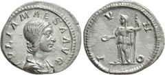 Roman Imperial Coins JULIA MAESA (Augusta, 218-224/5). Denarius. Rome. Obv: IVLIA MAESA AVG. Draped bust right. Rev: IVNO. Juno standing left, holding patera and sceptre. RIC 254 (Elagabalus). Conditi