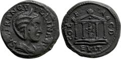 Roman Provincial Coins THRACE. Deultum. Tranquillina (Augusta, 238-244). Ae. Obv: SAB TRANQVILLINA AVG. Diademed and draped bust right. Rev: COL FL PAC DEVLT. Tetrastyle temple, containing statue of G