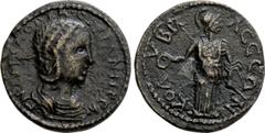 Roman Provincial Coins CILICIA. Colybrassus. Orbiana (Augusta, 225-227). Ae. Obv: Γ N CЄI CA OP BA OPBIANH CЄB. Draped bust right. Rev: KOΛVBPACCЄΩN. Athena standing facing, head right, holding patera