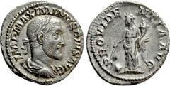 Roman Imperial Coins MAXIMINUS THRAX (235-238). Denarius. Rome. Obv: IMP MAXIMINVS PIVS AVG. Laureate, draped and cuirassed bust right. Rev: PROVIDENTIA AVG. Providentia standing left, holding cornuco