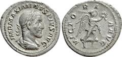 Roman Imperial Coins MAXIMINUS THRAX (235-238). Denarius. Rome. Obv: IMP MAXIMINVS PIVS AVG. Laureate, draped and cuirassed bust right. Rev: VICTORIA AVG. Victory advancing right, holding palm branch 