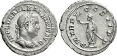 Roman Imperial Coins BALBINUS (238). Denarius. Rome. Obv: IMP C D CAEL BALBINVS AVG. Laureate, draped and cuirassed bust right. Rev: P M TR P COS II P P. Emperor standing left, holding branch and para