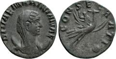 Roman Imperial Coins DIVA MARINIANA (Died before 253). Antoninianus. Rome. Obv: DIVAE MARINIANAE. Veiled and draped bust right, set upon crescent. Rev: CONSECRATIO. Mariniana, raising hand and holding