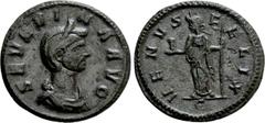 Roman Imperial Coins SEVERINA (Augusta, 270-275). Denarius. Rome. Obv: SEVERINA AVG. Diademed and draped bust. Rev: VENVS FELIX / Є. Venus standing left, holding uncertain object and sceptre. RIC V on