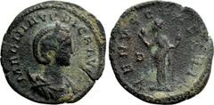Roman Imperial Coins MAGNIA URBICA (Augusta, 283-285). Antoninianus. Lugdunum. Obv: MAGNIA VRBICA AVG. Draped bust right, wearing stephane and set upon crescent. Rev: VENVS GENETRIX / D. Venus standin