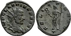 Roman Imperial Coins CLAUDIUS II GOTHICUS (268-270). Antoninianus. Mediolanum. Obv: IMP CLAVDIVS P F AVG. Radiate, draped and cuirassed bust right. Rev: FELIC TEMPO / T. Felicitas standing left, holdi