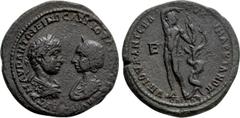 Roman Provincial Coins MOESIA INFERIOR. Marcianopolis. Elagabalus with Julia Maesa (218-222). Ae Pentassarion. Julius Antonius Seleucus, legatus consularis. Obv: AVT K M AVP ANTΩNEINOC AVΓ IOVΛIA MAIC