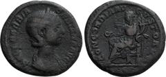Roman Imperial Coins ORBIANA (Augusta, 225-227). As. Rome. Obv: SALL BARBIA ORBIANA AVG. Diademed and draped bust right. Rev: CONCORDIA AVGVSTORVM / SC. Concordia seated left, holding patera and cornu