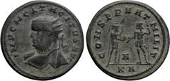 Roman Imperial Coins TACITUS (275-276). Antoninianus. Serdica. Obv: IMP C M CL TACITVS AVG. Radiate bust left, with slight drapery. Rev: CONSERVAT MILIT / A / KA. Mars, holding spear, standing right a