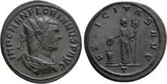 Roman Imperial Coins FLORIANUS (276). Antoninianus. Siscia. Obv: IMP C M AN FLORIANVS P AVG. Radiate, draped and cuirassed bust right. Rev: FELICITAS AVG / T. Felicitas standing left, holding caduceus
