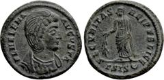 Roman Imperial Coins HELENA (Augusta, 324-328/30). Follis. Siscia. Obv: FL HELENA AVGVSTA. Diademed and mantled bust right. Rev: SECVRITAS REIPVBLICE / Γ SIS (double crescent). Securitas standing left
