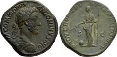 Roman Imperial Coins COMMODUS (177-192). Sestertius. Rome. Obv: M COMMODVS ANTONINVS AVG. Laureate and cuirassed bust right. Rev: PROV DEOR TR P VI IMP IIII COS III P P / S - C. Providentia standing l