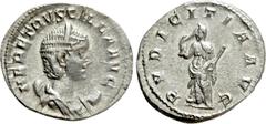 Roman Imperial Coins HERENNIA ETRUSCILLA (Augusta, 249-251). Antoninianus. Rome. Obv: HER ETRVSCILLA AVG. Diademed and draped bust right, set on crescent. Rev: PVDICITIA AVG. Pudicitia standing left, 
