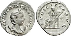 Roman Imperial Coins HERENNIA ETRUSCILLA (Augusta, 249-251). Antoninianus. Rome. Obv: HER ETRVSCILLA AVG. Diademed and draped bust right, set on crescent. Rev: PVDICITIA AVG. Pudicitia seated left, dr