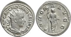 Roman Imperial Coins TREBONIANUS GALLUS (251-253). Antoninianus. Rome. Obv: IMP CAE C VIB TREB GALLVS AVG. Radiate, draped and cuirassed bust right. Rev: ANNONA AVGG. Annona standing right, foot on pr