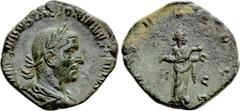 Roman Imperial Coins TREBONIANUS GALLUS (251-253). Sestertius. Rome. Obv: IMP CAES C VIBIVS TREBONIANVS GALLVS AVG. Laureate, draped and cuirassed bust right. Rev: SALVS AVGG / S - C. Salus standing r