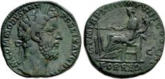 Roman Imperial Coins COMMODUS (177-192). Sestertius. Rome. Obv: M COMMODVS ANT P FELIX AVG BRIT. Laureate head right. Rev: P M TR P XIII IMP VIII COS V P P / S - C/ FOR RED. Fortuna seated left, holdi