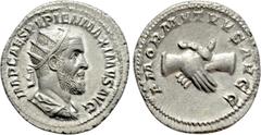 Roman Imperial Coins PUPIENUS (238). Antoninianus. Rome. Obv: IMP CAES PVPIEN MAXIMVS AVG. Radiate, draped and cuirassed bust right. Rev: AMOR MVTVVS AVGG. Clasped hands. RIC 9b. Condition: Near extre