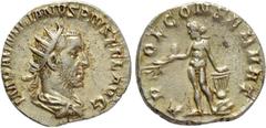 Roman Imperial Coins AEMILIAN (253). Antoninianus. Rome. Obv: IMP AEMILIANVS PIVS FEL AVG. Radiate, draped and cuirassed bust right. Rev: APOL CONSERVAT. Apollo standing left, holding branch and resti