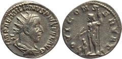 Roman Imperial Coins AEMILIAN (253). Antoninianus. Rome. Obv: IMP AEMILIANVS PIVS FEL AVG. Radiate, draped and cuirassed bust right. Rev: IOVI CONSERVAT. Jupiter standing left, holding thunderbolt and