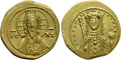 Byzantine Coins THEODORA (1055-1056). GOLD Tetarteron Nomisma. Constantinople. Obv: IC - XC. Bust of Christ Pantokrator facing. Rev: + ӨЄOΔω AVΓOV. Crowned bust of Theodora facing, wearing loros and h