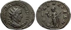 Roman Imperial Coins AEMILIAN (253). Antoninianus. Rome. Obv: IMP AEMILIANVS PIVS FEL AVG. Radiate, draped and cuirassed bust right. Rev: ROMAE AETERN. Roma standing left, holding sceptre and phoenix 