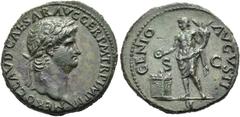 RÖMER RÖMISCHE KAISERZEIT. Nero, 54 - 68 n. Chr. AE As ø 23mm (6,69g). 64 n. Chr. Mzst. Rom. Vs.: NERO CLAVD CAESAR AVG GER PM TRP IMP P P, Kopf mit Lorbeerkranz n.r. Rs.: GENIO AVGVSTI / T / S - C, G