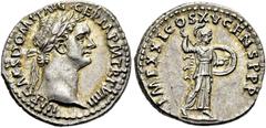 RÖMER RÖMISCHE KAISERZEIT. Domitian, 81 - 96 n. Chr. Denar ø 19mm (3,65g). 90 n. Chr. Mzst. Rom. Vs.: IMP CAES DOMIT AVG GERM P M TR P VIIII, Kopf mit Lorbeerkranz n. r. Rs.: IMP XXI COS XV CENS P P P