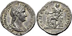 RÖMER RÖMISCHE KAISERZEIT. Sabina, 119(?) - 136/7 n. Chr. Denar ø 19mm (3,39g). 130 - 133 n. Chr. Mzst. Rom. Vs.: SABINA AVGVSTA HADRIANI AVG P P, drapierte Büste mit Diadem n. r. Rs.: CONCOR-DIA AVG,