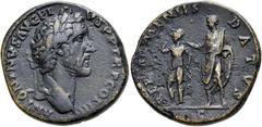 RÖMER RÖMISCHE KAISERZEIT. Antoninus Pius, 138 - 161 n. Chr. AE Sesterz ø 31mm (21,48g). 141 - 143 n. Chr. Mzst. Rom. Vs.: ANTONINVS AVG PI-VS P P TR P COS III, Kopf mit Lorbeerkranz n. r. Rs.: REX AR